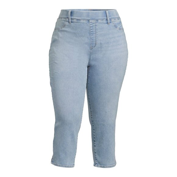 TERRA & SKY WOMENS SZ 3X (24 W / 26 W) CAPRIS JEANS LIGHT BLUE WASH JEGGINGS NWT - Picture 4 of 10